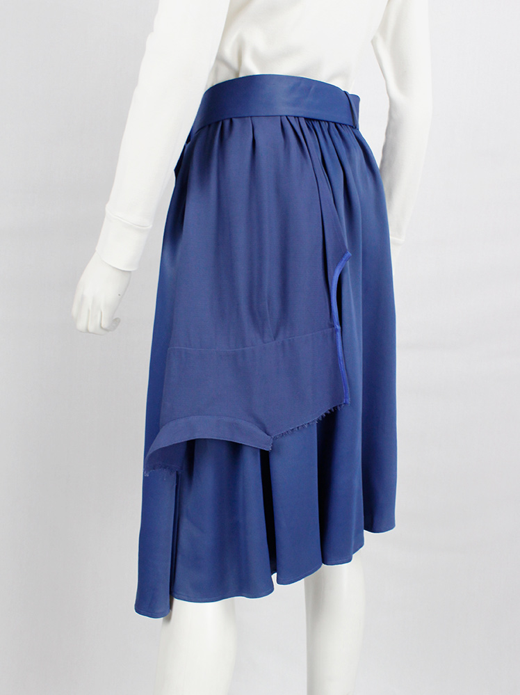 vintage Maison Margiela MM6 asymmetric blue skirt made of a deconstructed dress spring 2017 (3)
