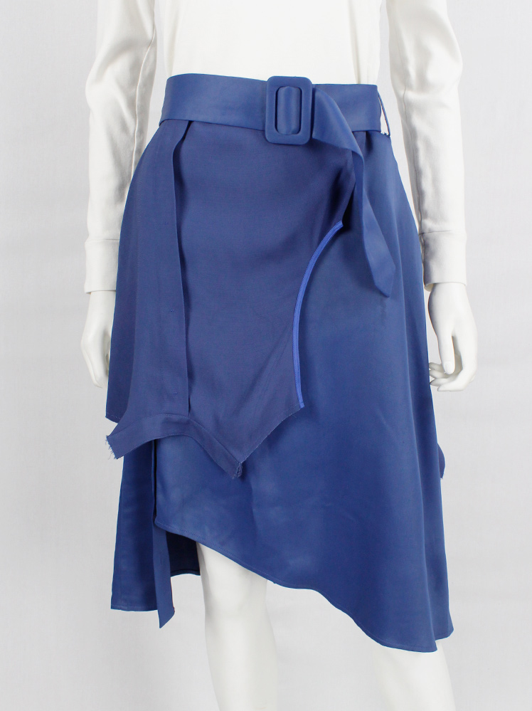 vintage Maison Margiela MM6 asymmetric blue skirt made of a deconstructed dress spring 2017 (9)