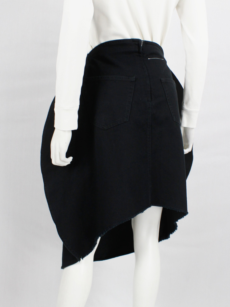 vintage Maison Margiela MM6 black denim skirt made of a two-dimensional circle fall 2020 (10)