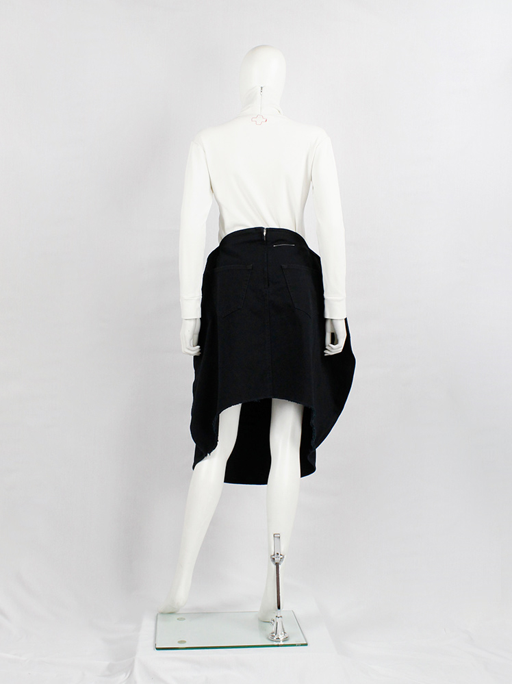 vintage Maison Margiela MM6 black denim skirt made of a two-dimensional circle fall 2020 (14)