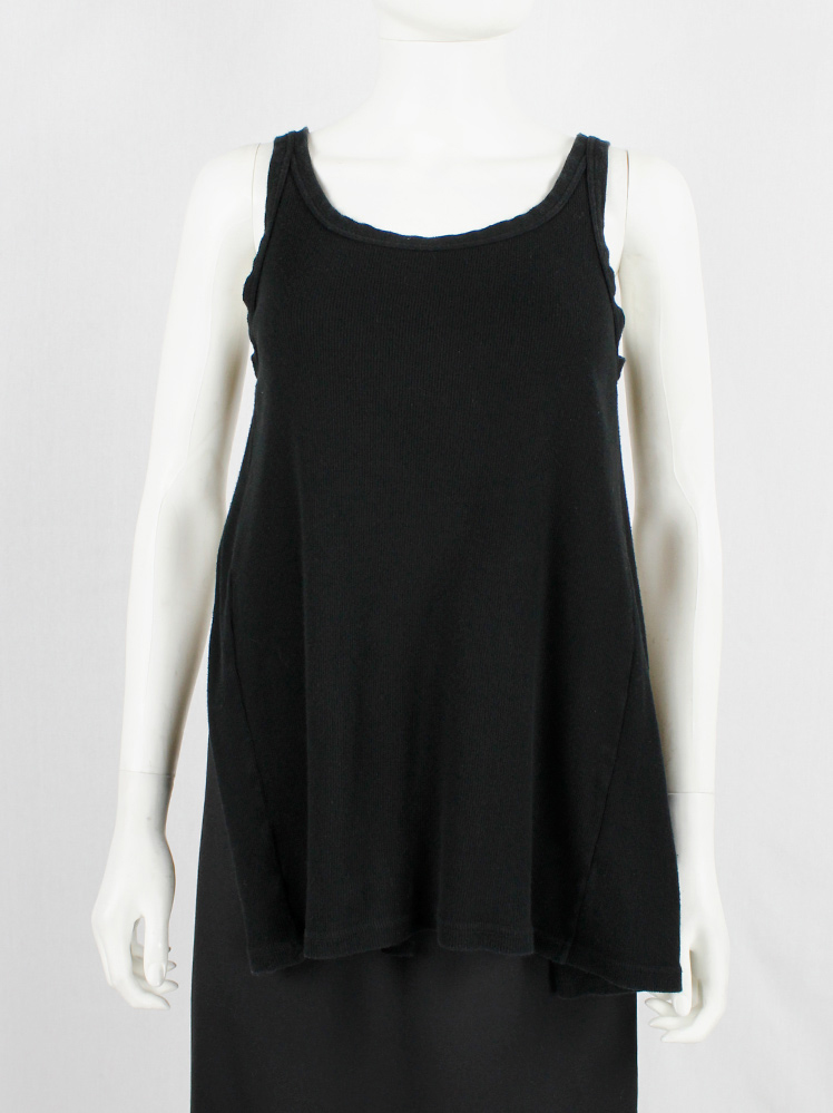 vintage Maison Martin Margiela black backless tanktop draped on the front of the body spring 2004 (1)