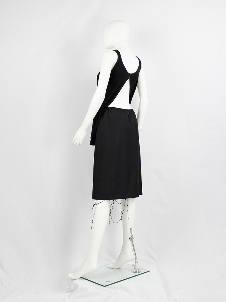 vintage Maison Martin Margiela black backless tanktop draped on the front of the body spring 2004 (6)