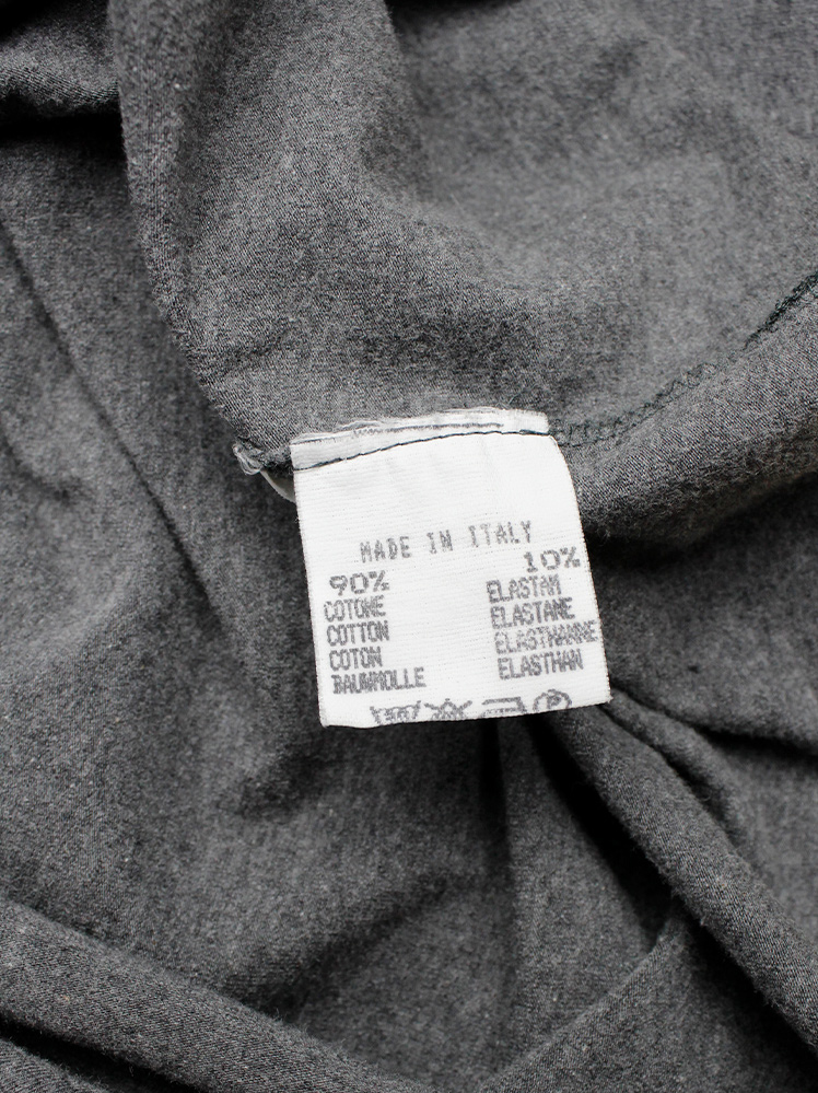 vintage Maison Martin Margiela grey mock turtleneck jumper with loose threads fall 1998 (6)