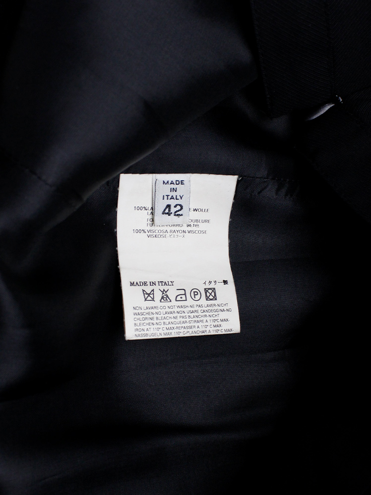Maison Martin Margiela black oversized skirt tailored outwards with split zipper fall 2005 (11)