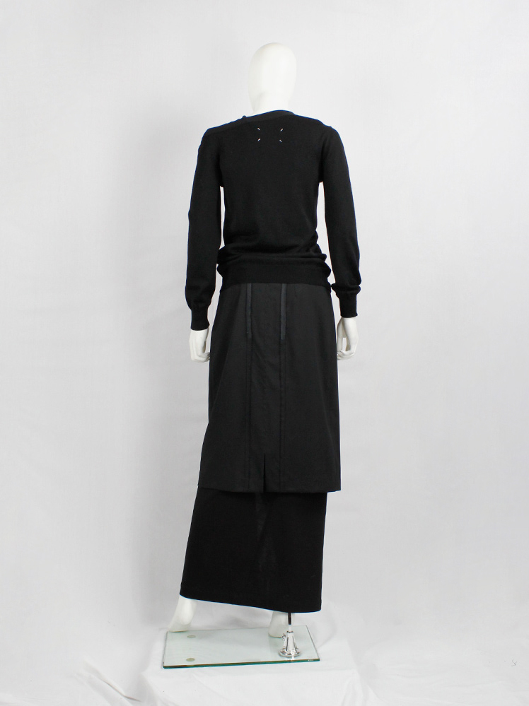 Maison Martin Margiela black stretched out cardigan hanging off the shoulder fall 2007 (5)