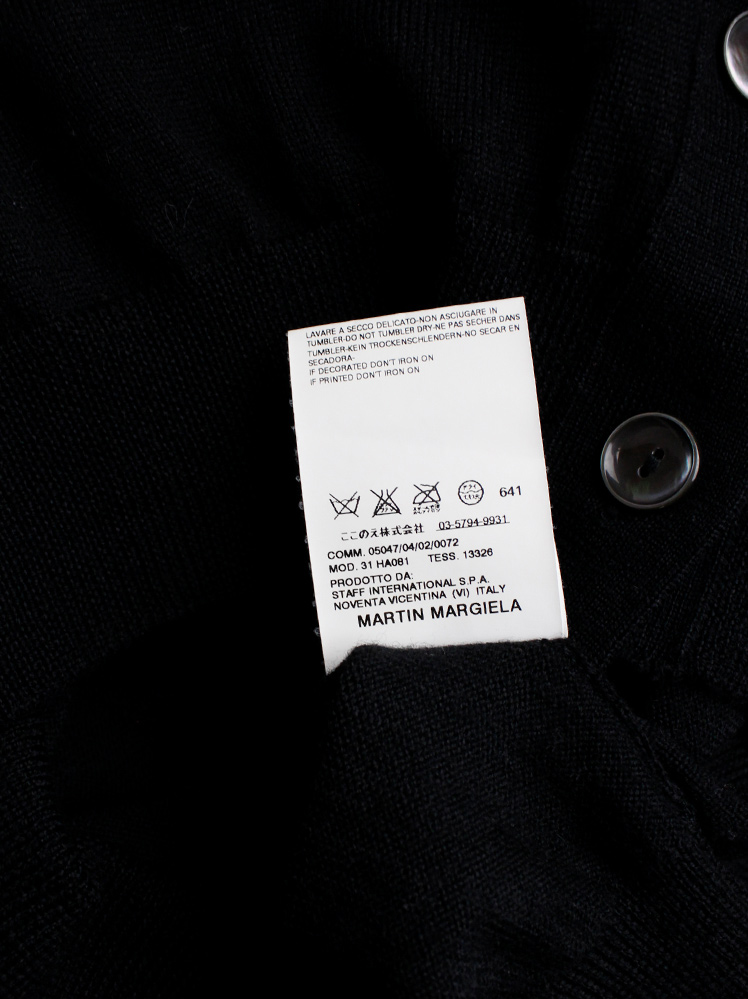 Maison Martin Margiela black stretched out cardigan hanging off the shoulder fall 2007 (9)