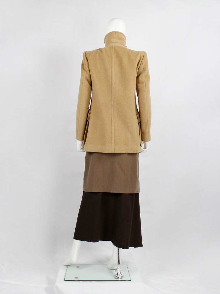 Maison Martin Margiela camel coat with asymmetric collar and large attached pockets fall 1996 (8)