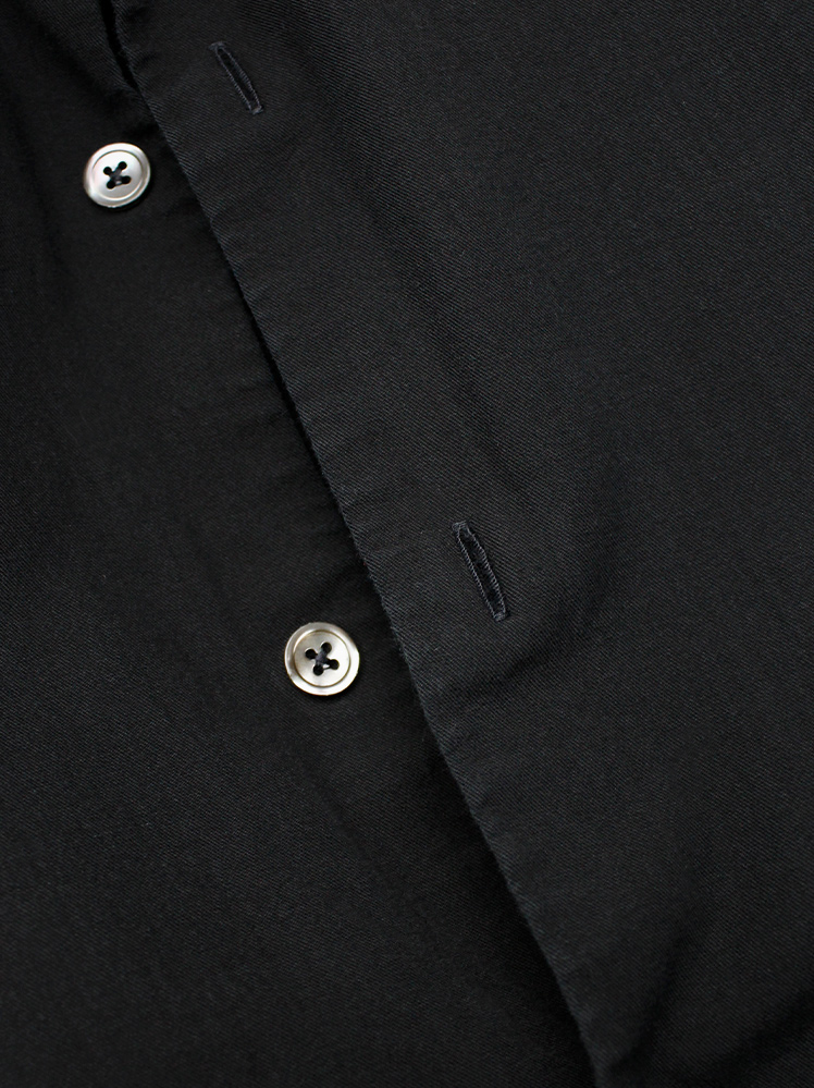 vintage Ann Demeulemeester black mens button-up shirt with longer back (10)