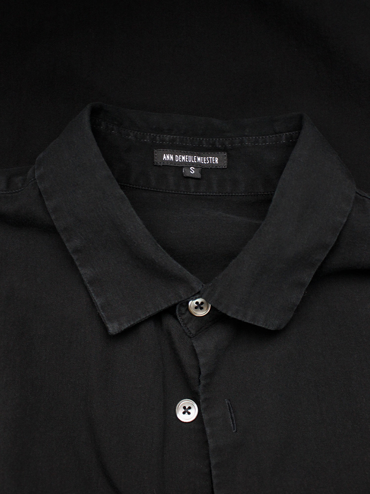 vintage Ann Demeulemeester black mens button-up shirt with longer back (11)