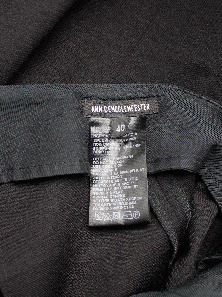 vintage Ann Demeulemeester black twisted maxi skirt with adjustable zipper slit fall 2012 (17)