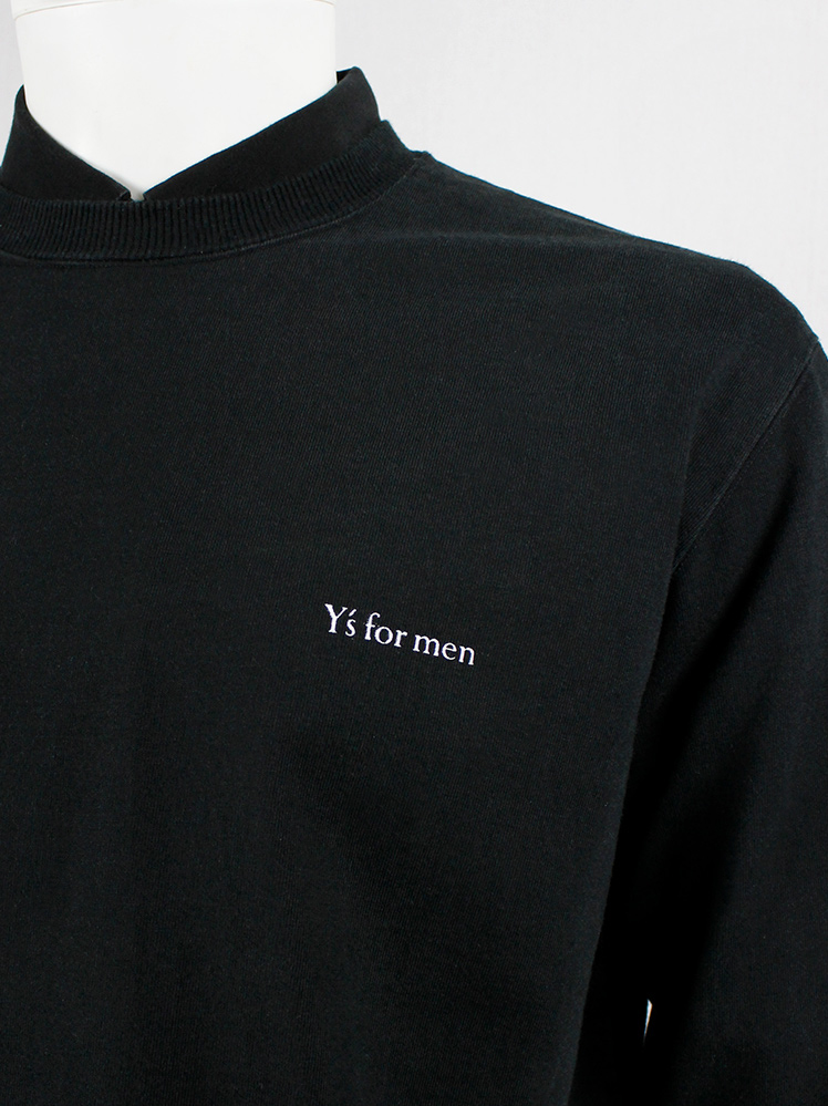 vintage Ys for Men black classic sweatshirt with Ys logo printed on the chest 1990s (3)