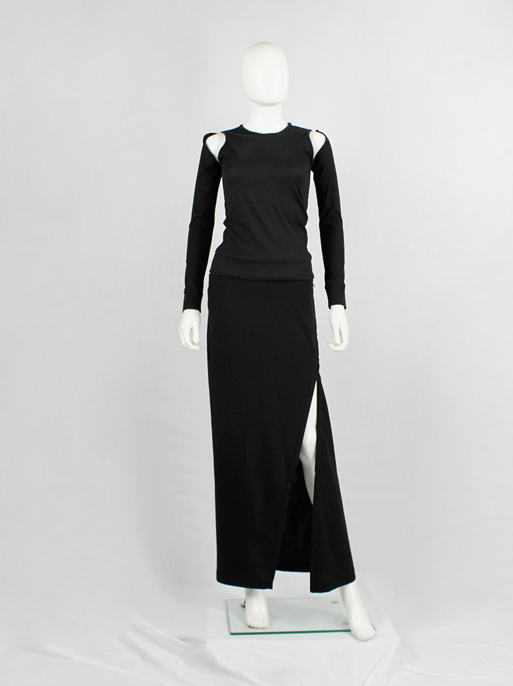 vintage af Vandevorst black sleeveless top with separate detachable sleeves fall 1999 (4)