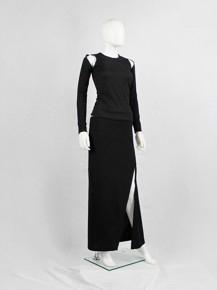vintage af Vandevorst black sleeveless top with separate detachable sleeves fall 1999 (5)