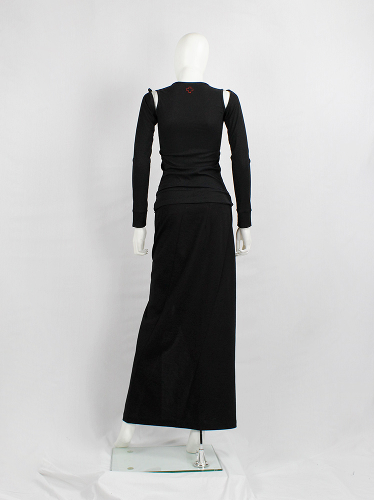 vintage af Vandevorst black sleeveless top with separate detachable sleeves fall 1999 (6)