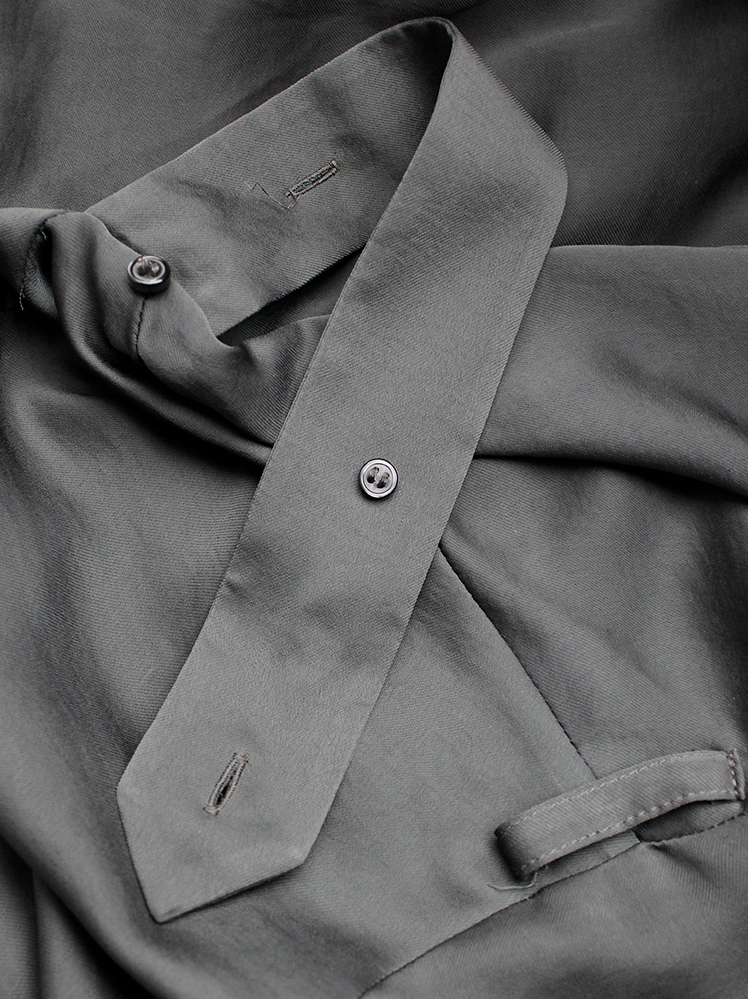 vintage af Vandevorst blue asymmetric draped shirt with overlap front spring 2010 (19)