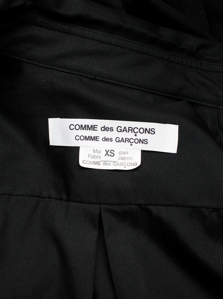 Comme des Garcons Comme black long shirt with torn strips hanging from the front AD 2020 (18)