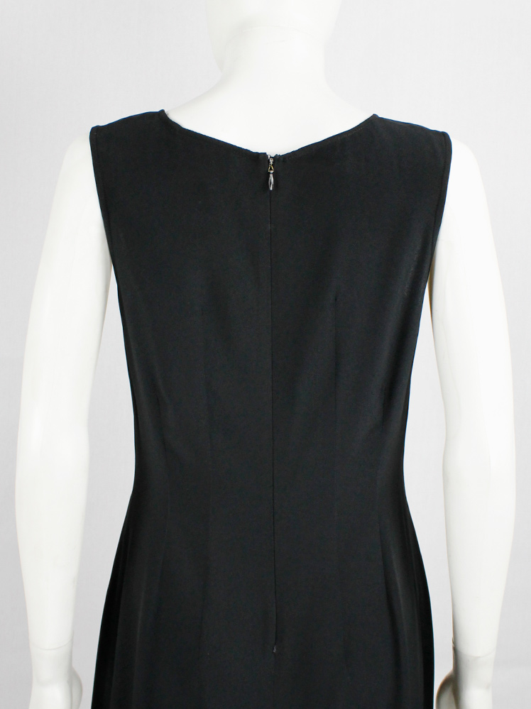 shop vintage Ann Demeulemeester black maxi dress with high front and back split spring 1995 90s (14)