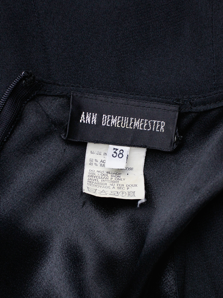 shop vintage Ann Demeulemeester black maxi dress with high front and back split spring 1995 90s (6)