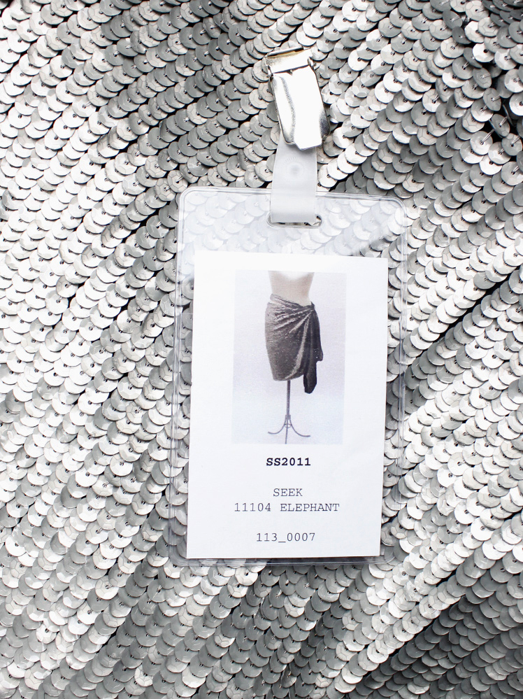 shop vintage a f vandevorst silver twisted skirt covered in sequins spring 2011 collection (1)