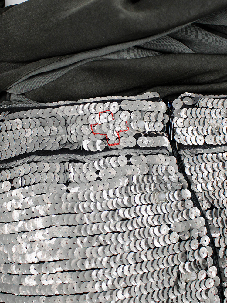 shop vintage a f vandevorst silver twisted skirt covered in sequins spring 2011 collection (13)
