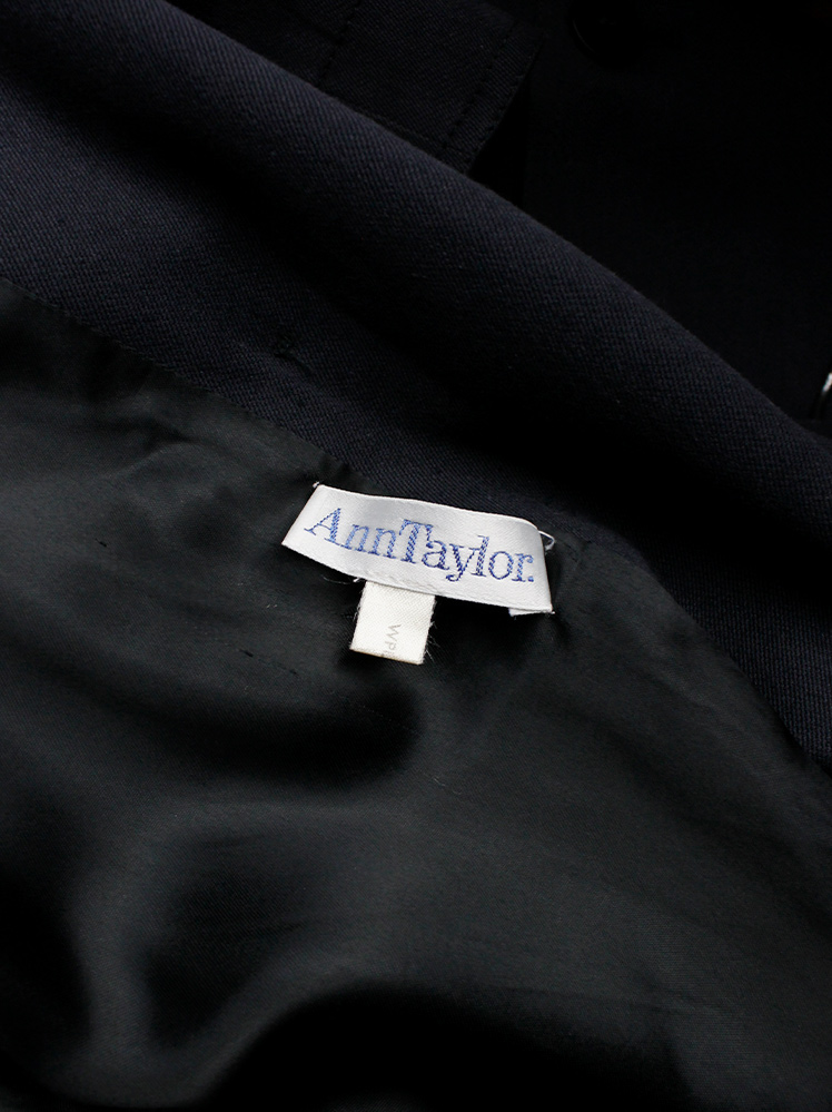 vintage 80s Ann Demeulemeester dark grey maxi coat with asymmetric button closure 1985 1986 1987 1988 (29)