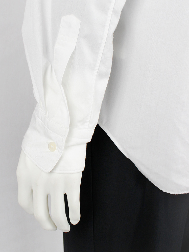 vintage Comme des Garcons Homme Plus white shirt cut open on the back with belt straps 2017 (10)
