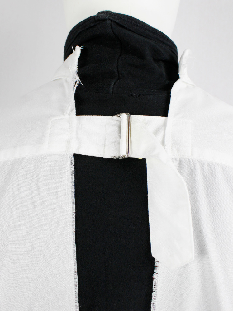 vintage Comme des Garcons Homme Plus white shirt cut open on the back with belt straps 2017 (12)