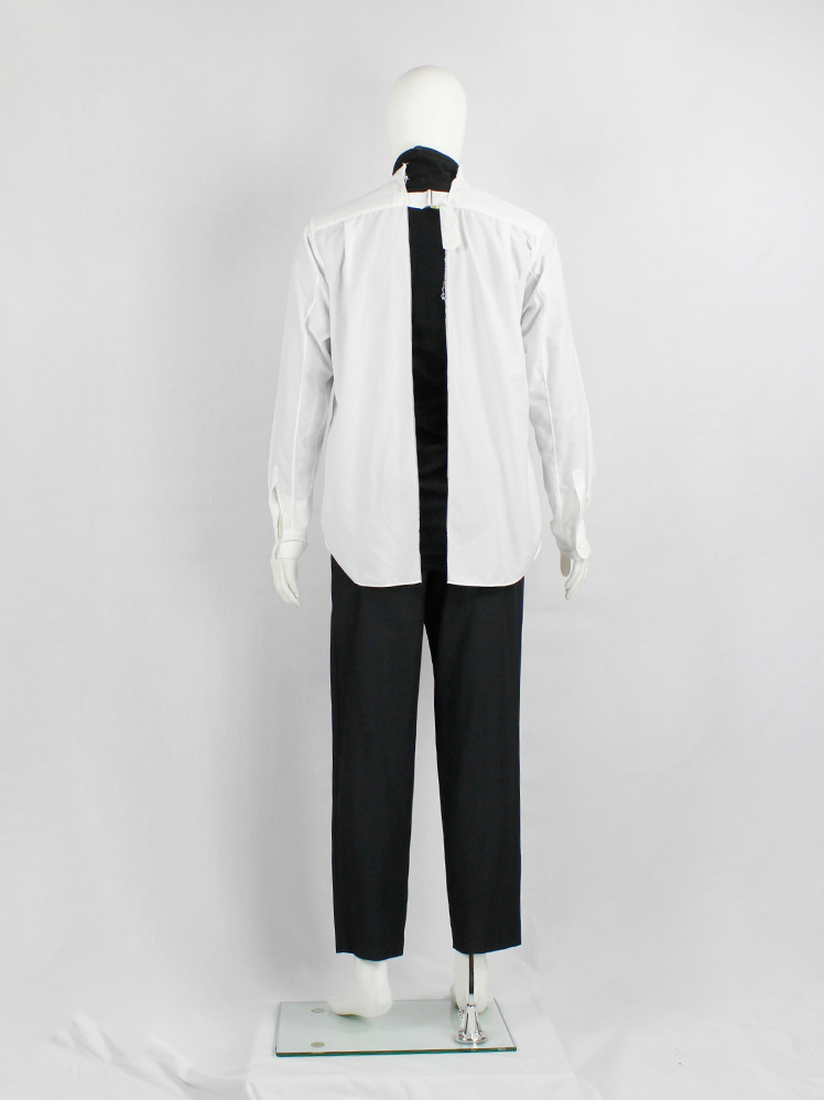 vintage Comme des Garcons Homme Plus white shirt cut open on the back with belt straps 2017 (13)