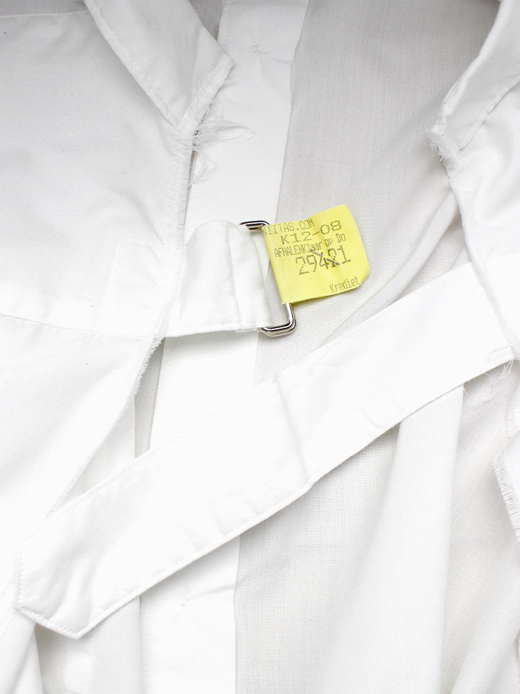 vintage Comme des Garcons Homme Plus white shirt cut open on the back with belt straps 2017 (15)