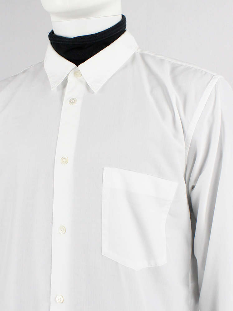 vintage Comme des Garcons Homme Plus white shirt cut open on the back with belt straps 2017 (3)