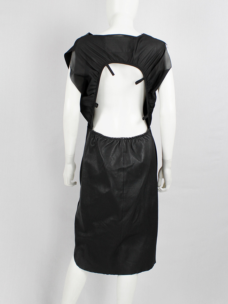vintage Maison Martin Margiela H&M black backless dress modeled after a car seat cover 2012 (10)