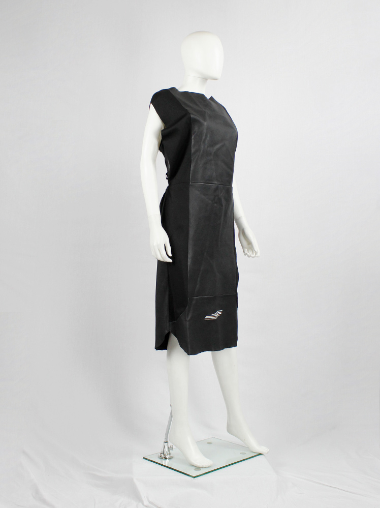 vintage Maison Martin Margiela H&M black backless dress modeled after a car seat cover 2012 (5)