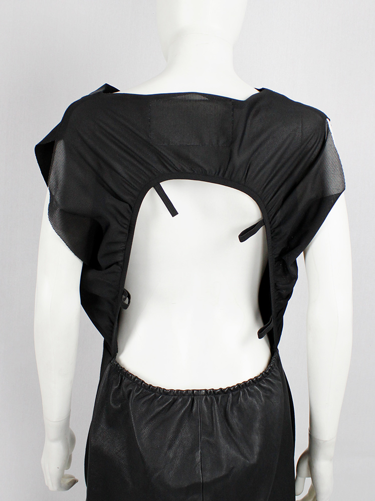 vintage Maison Martin Margiela H&M black backless dress modeled after a car seat cover 2012 (9)