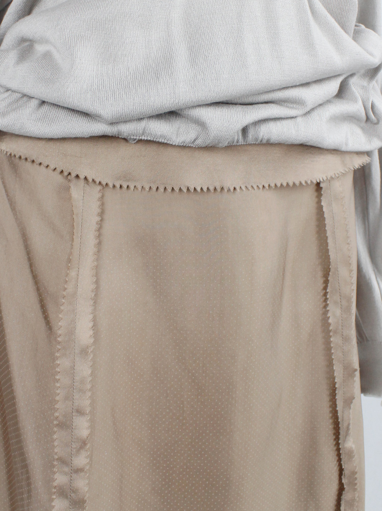 vintage Maison Martin Margiela old rose midi-length skirt with inside out seams spring 2006 (3)