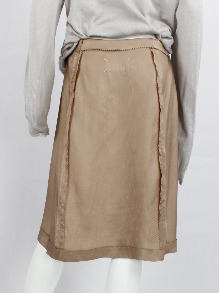 vintage Maison Martin Margiela old rose midi-length skirt with inside out seams spring 2006 (9)