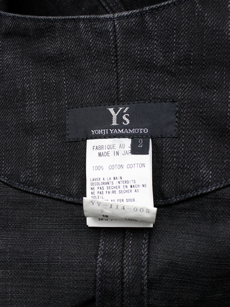 vintage Yohji Yamamoto Ys dark blue denim cropped bolero jacket with frayed edges (14)