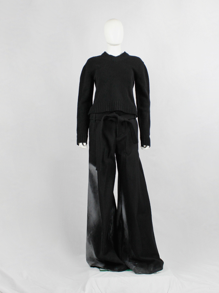 vintage af Vandevorst black jumper with 3D knitted bra panel and curved sleeves fall 1998 (11)