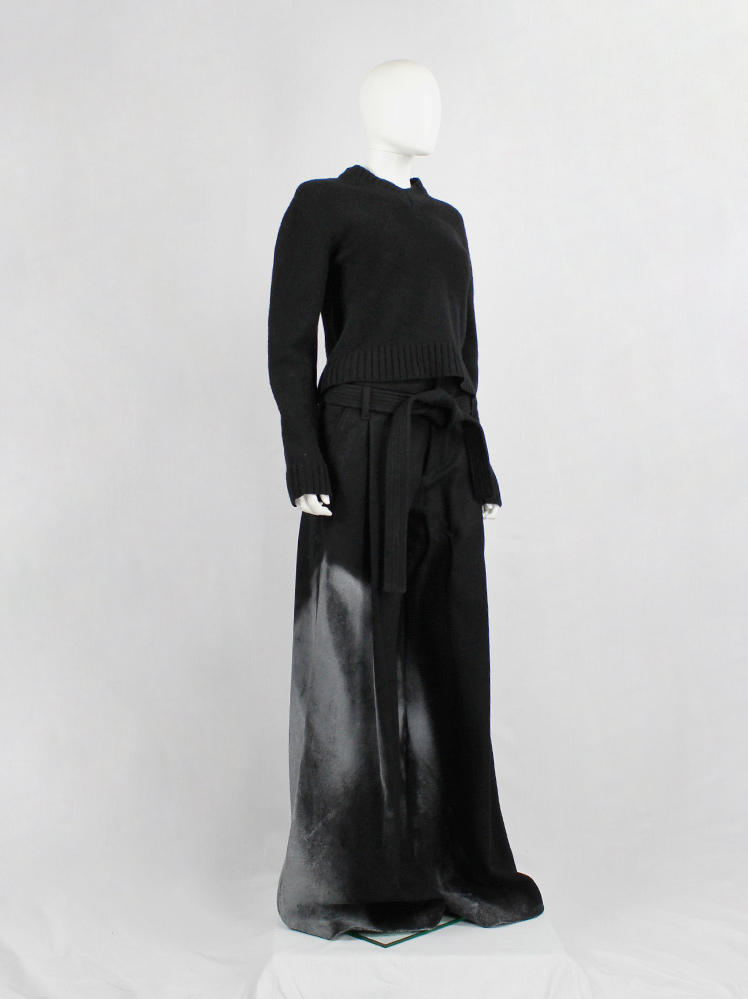 vintage af Vandevorst black jumper with 3D knitted bra panel and curved sleeves fall 1998 (12)