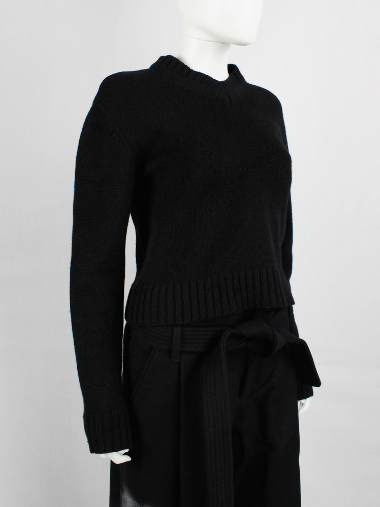 vintage af Vandevorst black jumper with 3D knitted bra panel and curved sleeves fall 1998 (13)