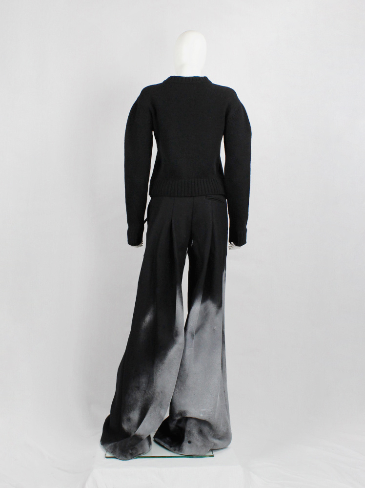 vintage af Vandevorst black jumper with 3D knitted bra panel and curved sleeves fall 1998 (5)