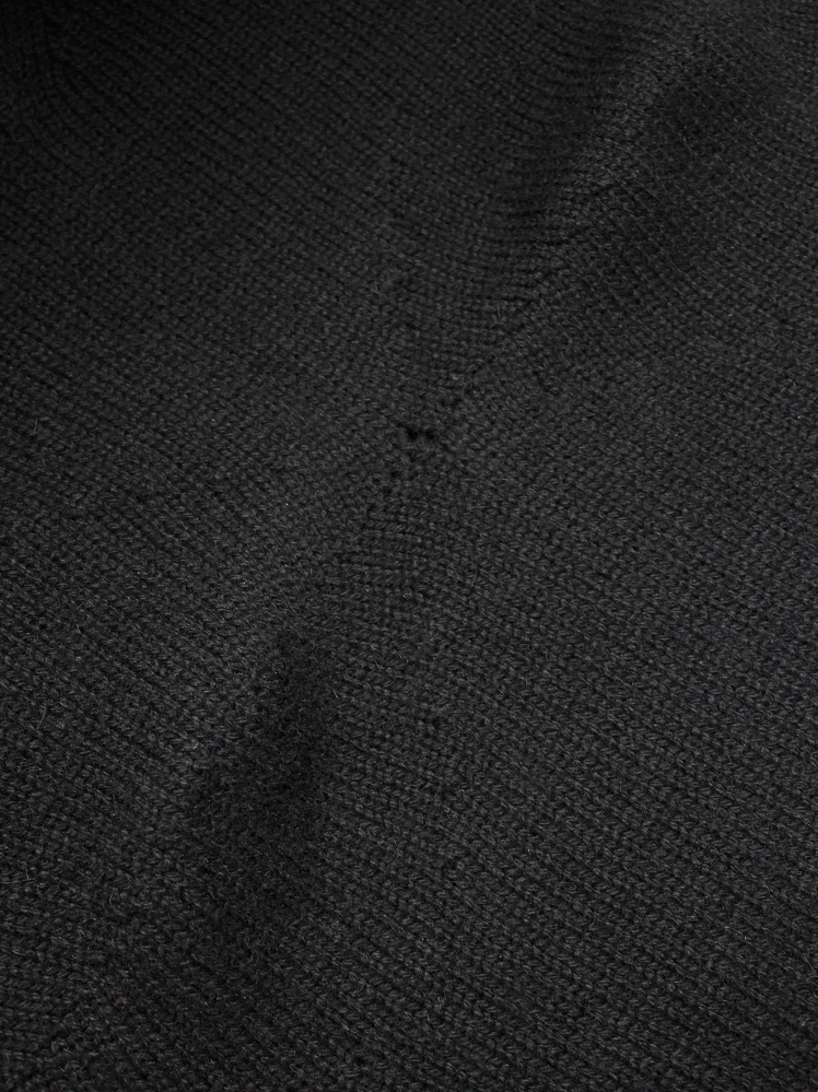 vintage af Vandevorst black jumper with 3D knitted bra panel and curved sleeves fall 1998 (6)
