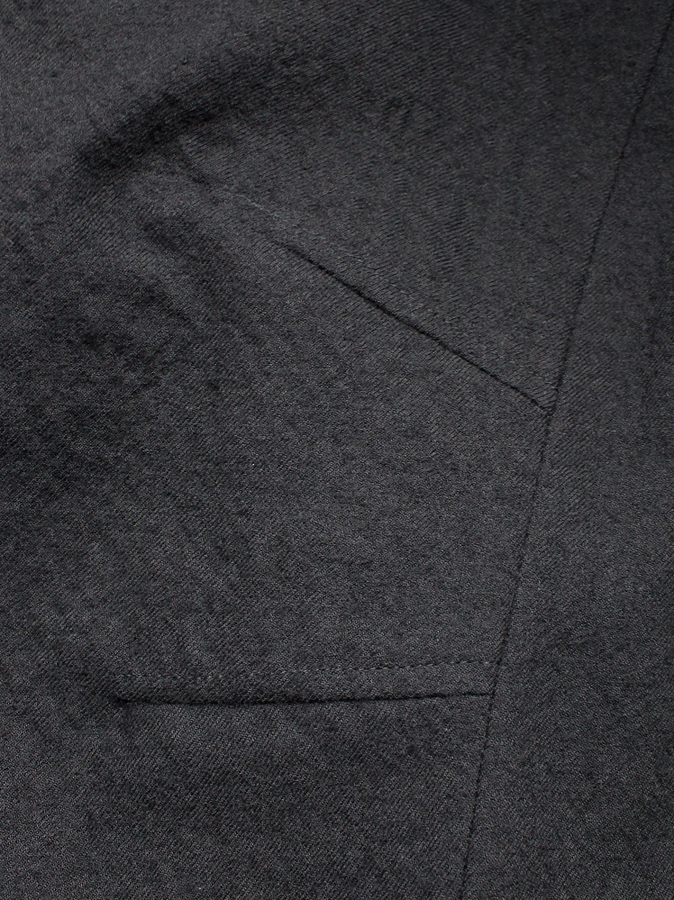 vintage af Vandevorst dark blue maxi pillar skirt with wider hips and back slit fall 2013 (8)