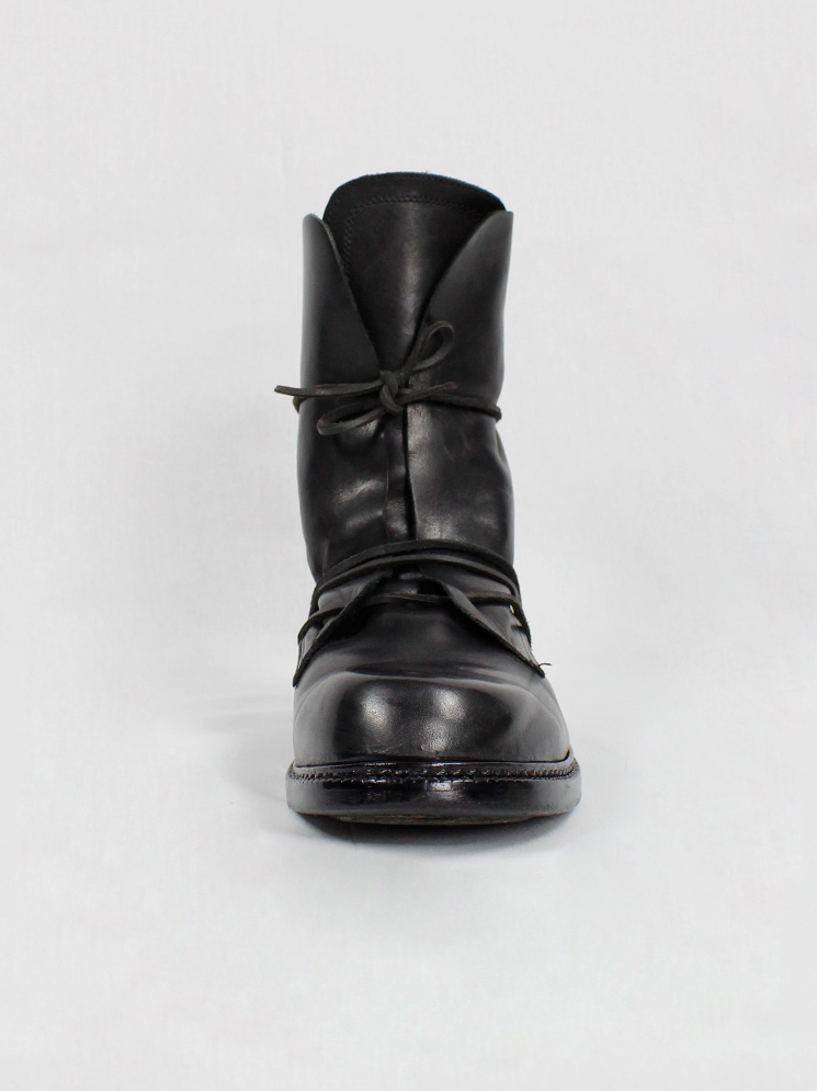 Dirk Bikkembergs black combat boots wrapped with laces through the soles 90s 1990s (14)