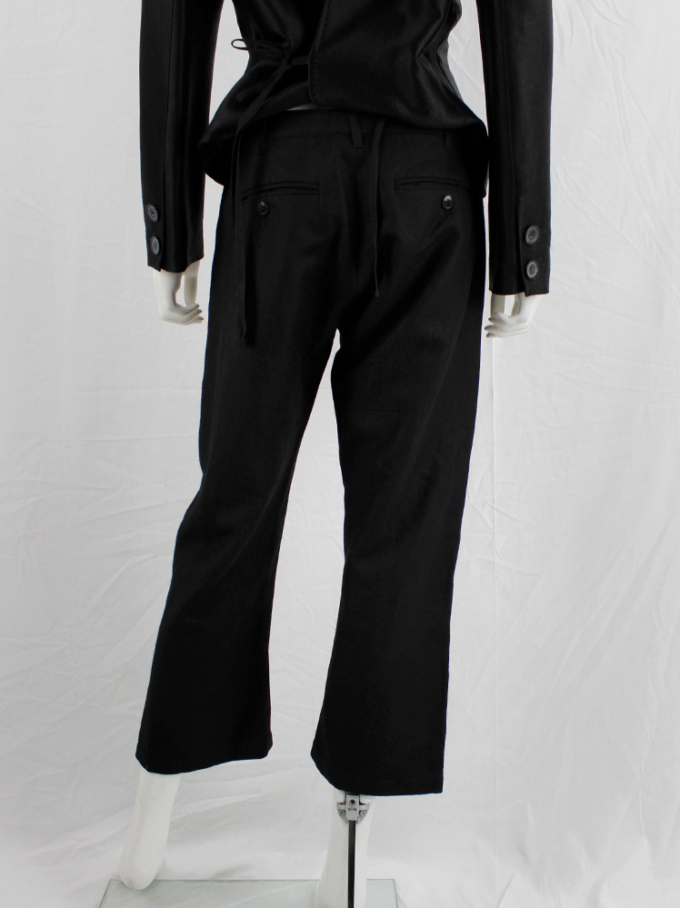 vintage Ann Demeulemeester black cropped trousers with button closures at the ankles (6)
