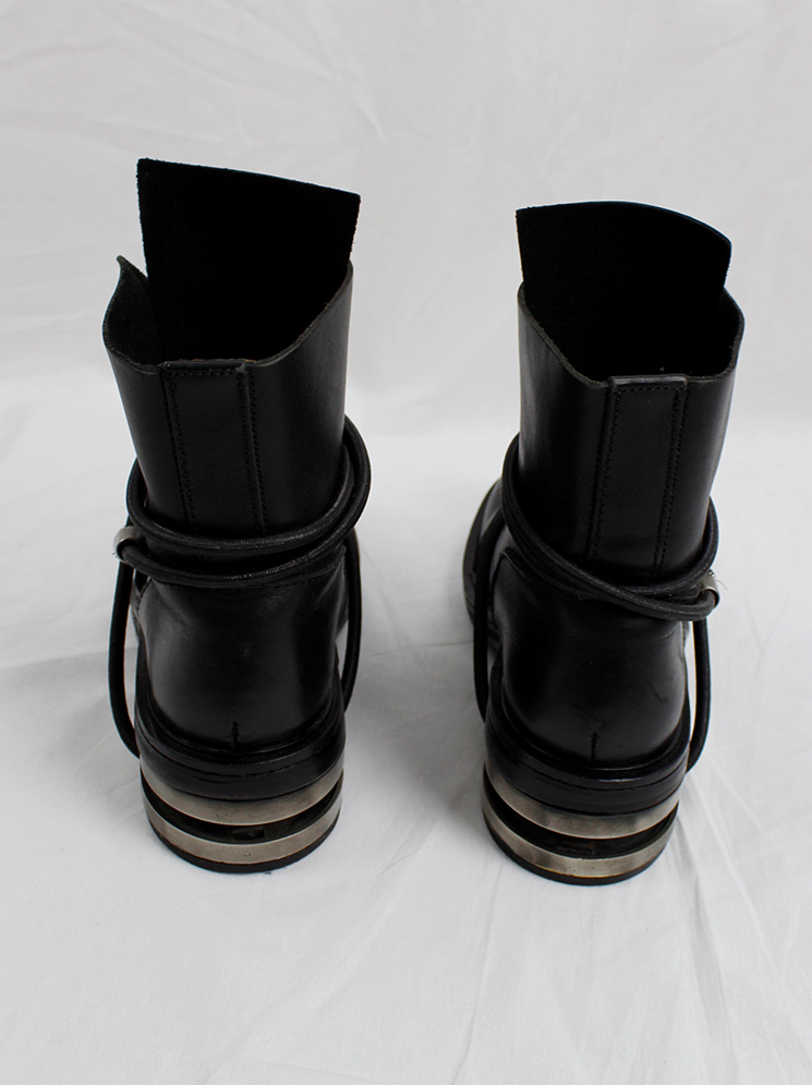 vintage Dirk Bikkembergs black mountaineering boots with metal heel and black elastic fall 1996 (7)