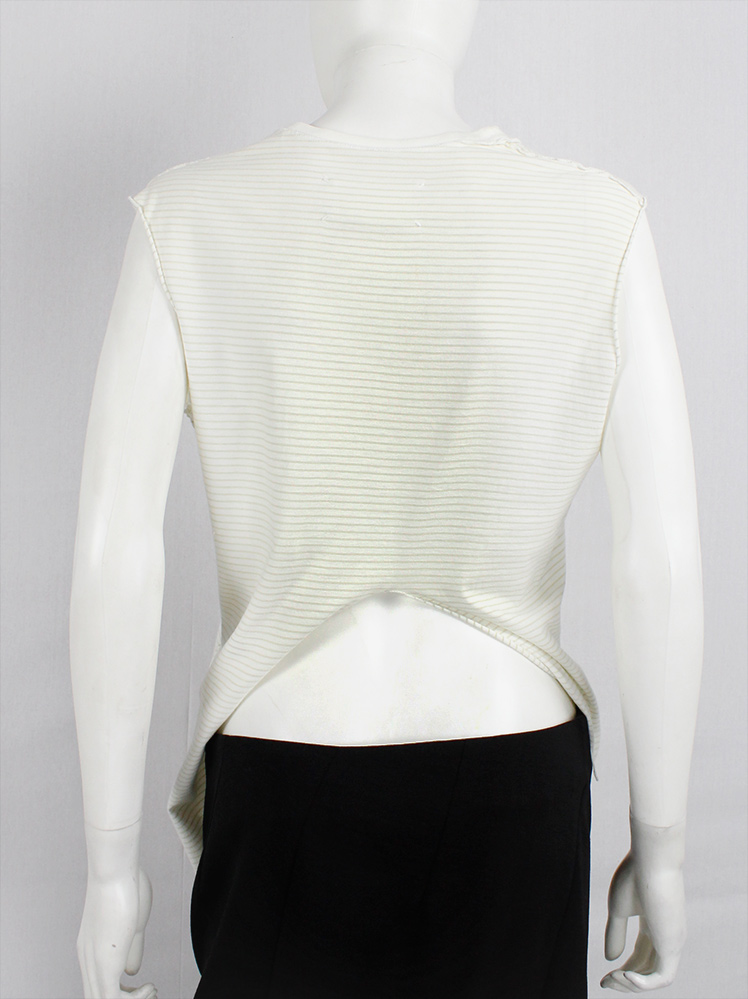 vintage Maison Martin Margiela white inside out top hanging on the front of the body spring 2003 (10)