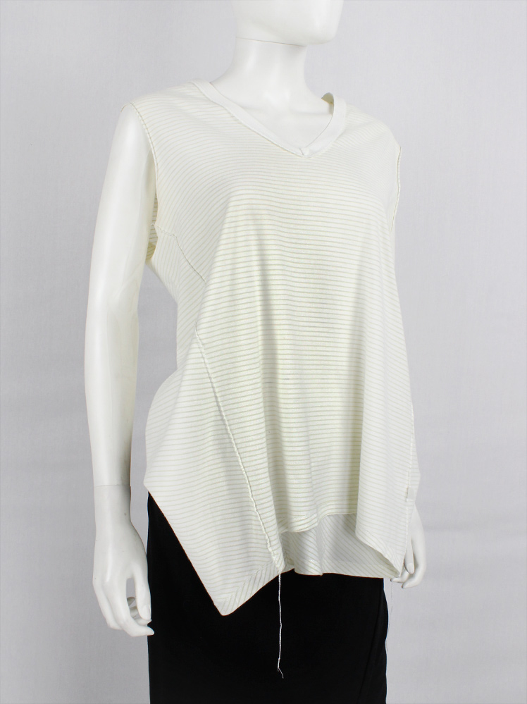 vintage Maison Martin Margiela white inside out top hanging on the front of the body spring 2003 (5)