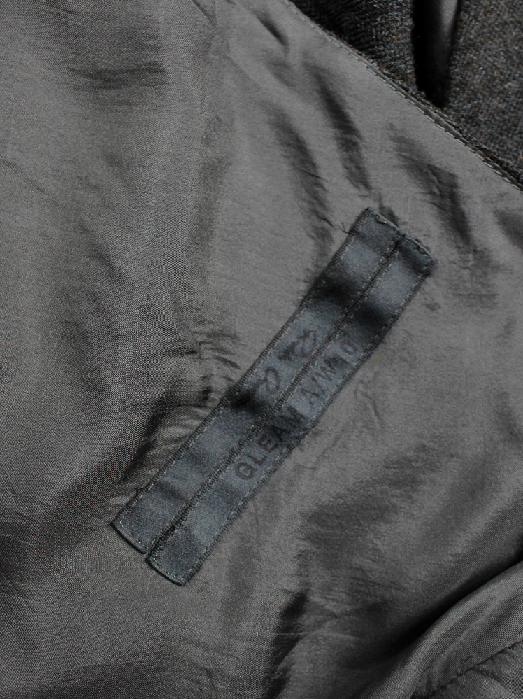 vintage Rick Owens GLEAM grey asymmetric top with cut hem and back ties fall 2010 (14)