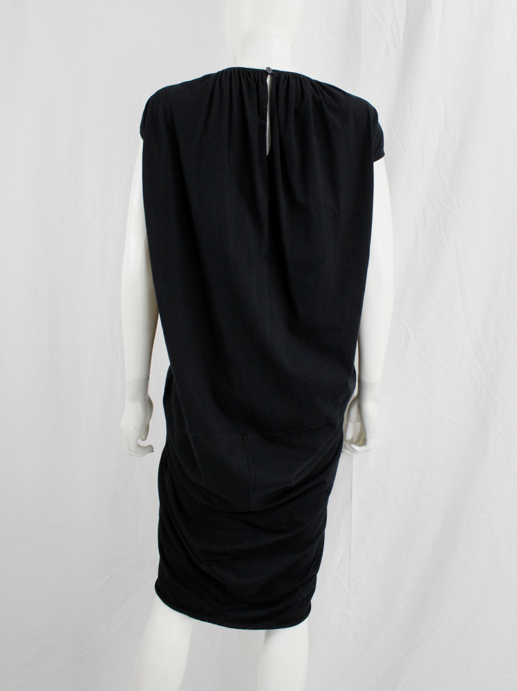 vintage Rick Owens lilies black lobster dress with pleated front and draped back (10)