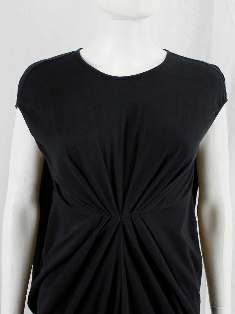 vintage Rick Owens lilies black lobster dress with pleated front and draped back (2)